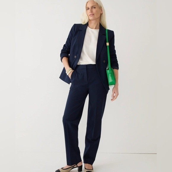 J. Crew Pants - J. Crew Straight-leg Pant in Bi-stretch Wool In Navy 0